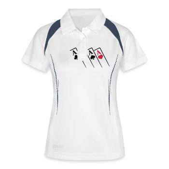 Poker Poker King T-shirt d'âne - Polo respirant Femme - blanc/marine - Devant