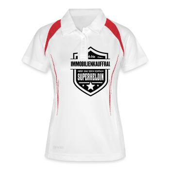 Super Immobilienkauffrau - Frauen Polo atmungsaktiv - Weiß/Navy - Vorne