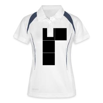 tetris4 - Polo respirant Femme - blanc/marine - Devant