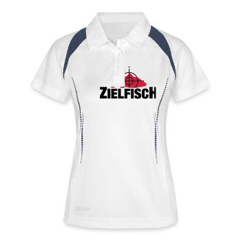 zielfisch_f2 - Polo respirant Femme - blanc/marine - Devant