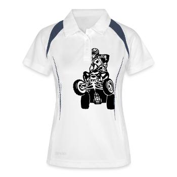 quad - Frauen Polo atmungsaktiv - Weiß/Navy - Vorne