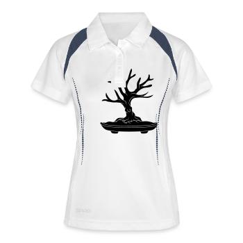 black tree cool bonsai baeumchen without leaves k - Women's Polo breathable - white/navy - Front