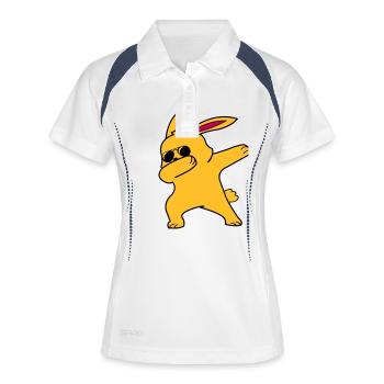 Tamponner le lapin - Polo respirant Femme - blanc/marine - Devant