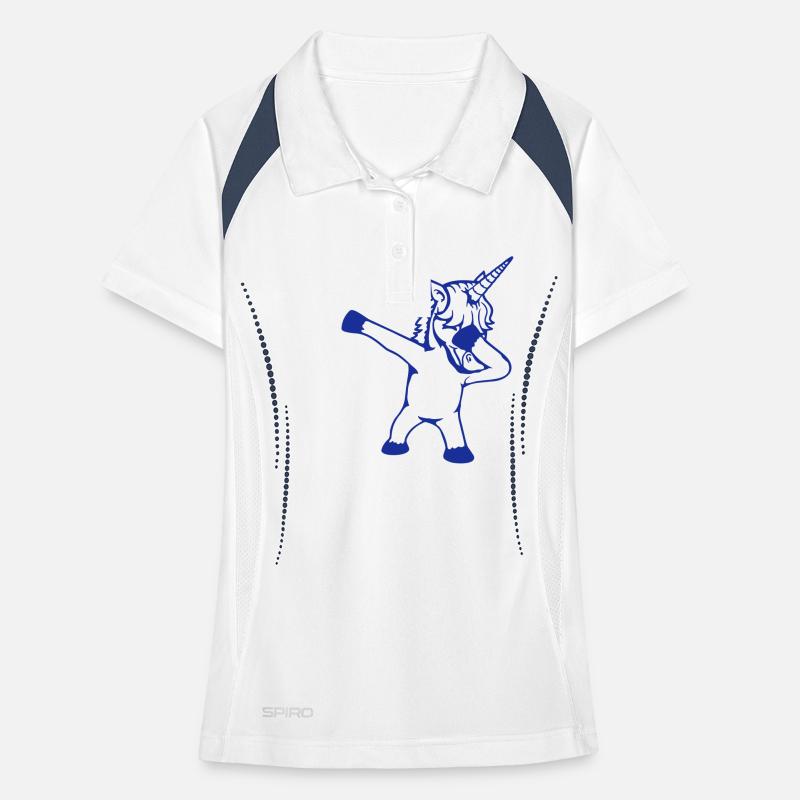 Einhorn Dabbing Dab Tanz Party Pose Geste Lustig Frauen Polo atmungsaktiv