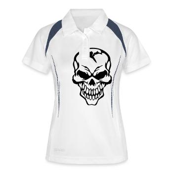 crane - Polo respirant Femme - blanc/marine - Devant