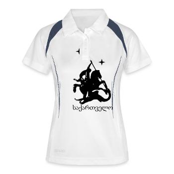 Georgia Saint George - Frauen Polo atmungsaktiv - Weiß/Navy - Vorne