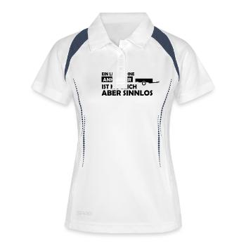 ein leben ohne anhänger - Frauen Polo atmungsaktiv - Weiß/Navy - Vorne