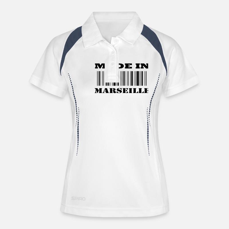 Made in MARSEILLE - Women's Polo breathable - white/navy