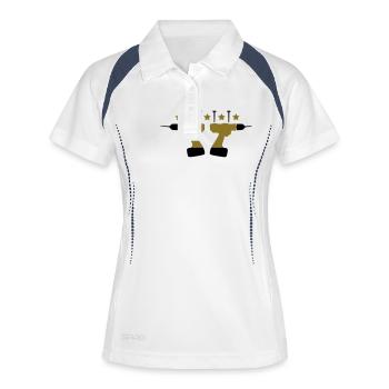 Handyman Logo - Polo respirant Femme - blanc/marine - Devant