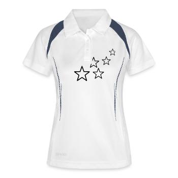 étoiles - Polo respirant Femme - blanc/marine - Devant