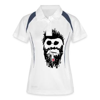 hipster_01 - Frauen Polo atmungsaktiv - Weiß/Navy - Vorne