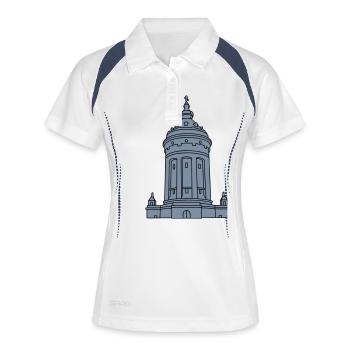 Wasserturm Mannheim 2 - Frauen Polo atmungsaktiv - Weiß/Navy - Vorne