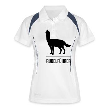 Rudelführer - Frauen Polo atmungsaktiv - Weiß/Navy - Vorne