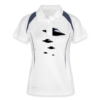 UFO ARMY 2clr - Polo respirant Femme - blanc/marine - Devant