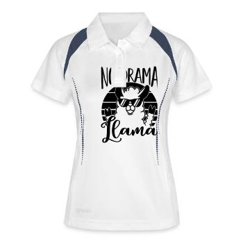 No Drama Llama - Kein Drama Lama - Lustig-Humor - Polo respirant Femme - blanc/marine - Devant