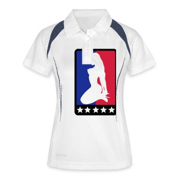 sexy Girl - Frauen Polo atmungsaktiv - Weiß/Navy - Vorne
