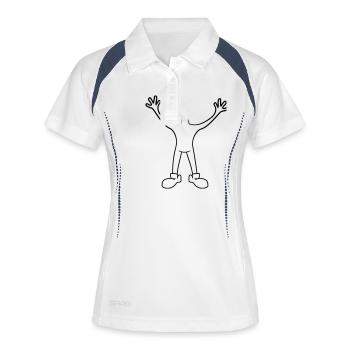 hold up high body without head funny dress - Women's Polo breathable - white/navy - Front