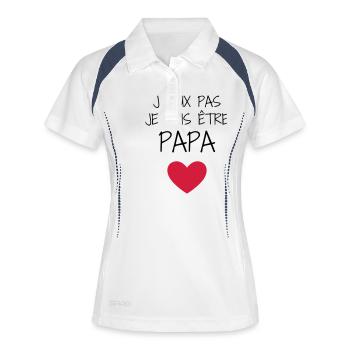 Papa Vati Vater Vatertag Geburtstag Dad Familie - Frauen Polo atmungsaktiv - Weiß/Navy - Vorne