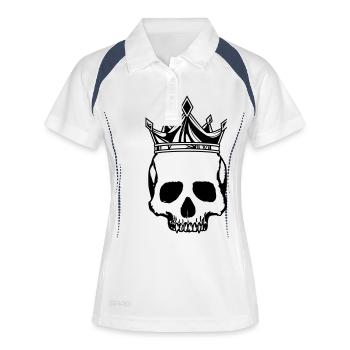 Couronne du roi du crâne - Polo respirant Femme - blanc/marine - Devant