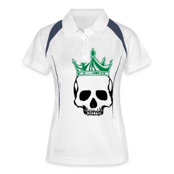 Couronne du roi du crâne - Polo respirant Femme - blanc/marine - Devant