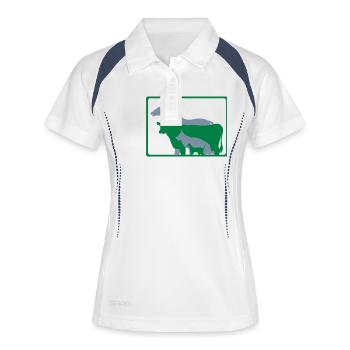 karriere_tierarzt - Frauen Polo atmungsaktiv - Weiß/Navy - Vorne
