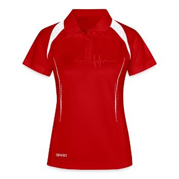 Herzlinie - Frauen Polo atmungsaktiv - Weiß/Navy - Vorne