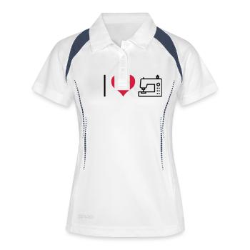Machine à coudre - Polo respirant Femme - blanc/marine - Devant