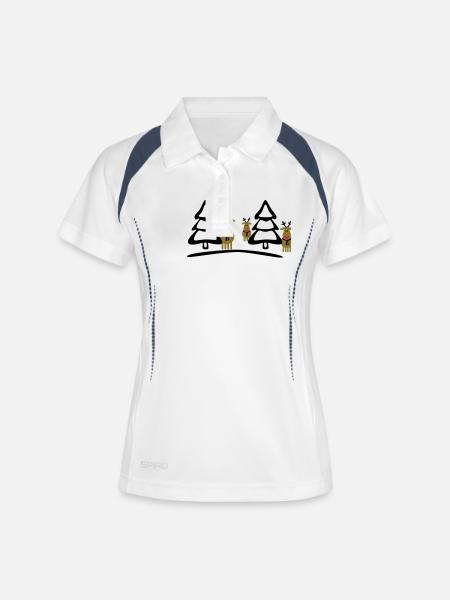 christmas reindeers crew - Women's Polo breathable - white/navy
