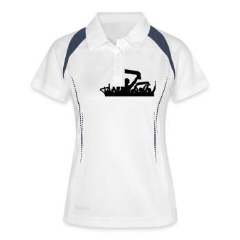 Fans Schal - Frauen Polo atmungsaktiv - Weiß/Navy - Vorne