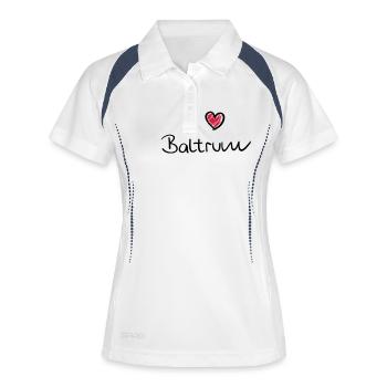 i_love_baltrum__f2 - Frauen Polo atmungsaktiv - Weiß/Navy - Vorne