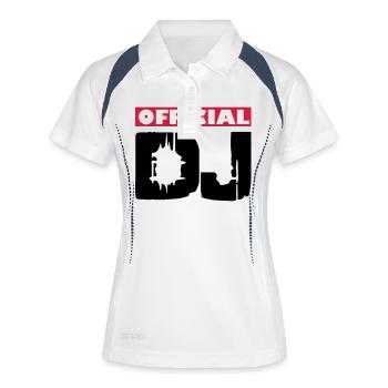 dj - Frauen Polo atmungsaktiv - Weiß/Navy - Vorne