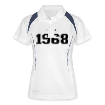 Geburtstag geschenk 1968 - Frauen Polo atmungsaktiv - Weiß/Navy - Vorne