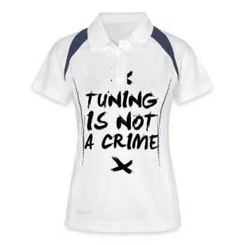 Tuning is not a crime - Frauen Polo atmungsaktiv - Weiß/Navy - Vorne