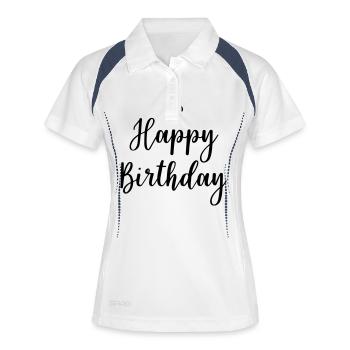 Cadeau d'anniversaire joyeux anniversaire - Polo respirant Femme - blanc/marine - Devant
