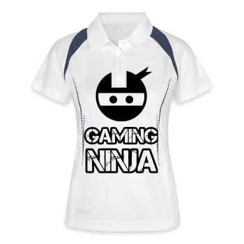 JEU NINJA - Polo respirant Femme - blanc/marine - Devant