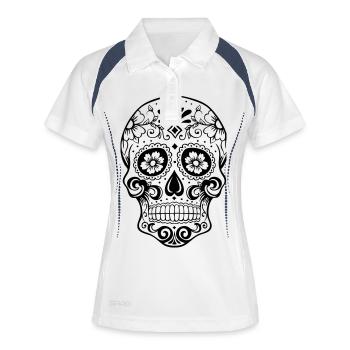 Tête de mort - Polo respirant Femme - blanc/marine - Devant