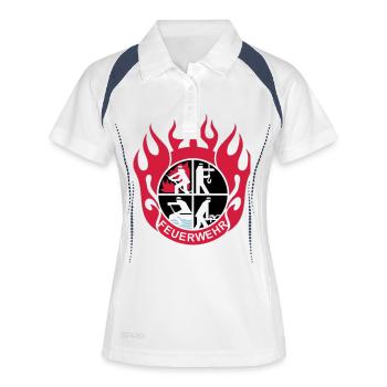 Flamme Feuerwehr Logo mod - Frauen Polo atmungsaktiv - Weiß/Navy - Vorne