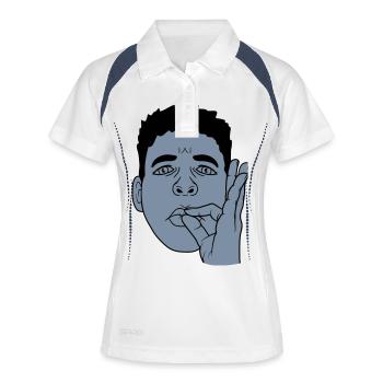 Mouth kiss hand gesture face - Women's Polo breathable - white/navy - Front
