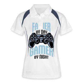 Father by day Gamer - Women's Polo breathable - white/navy - Front