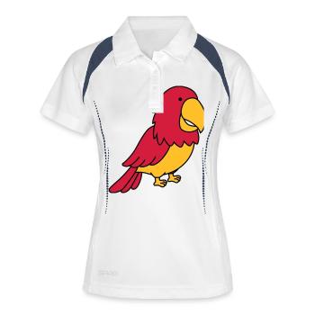 perroquet - Polo respirant Femme - blanc/marine - Devant