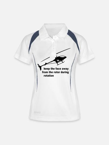 Helicopter Rotor Warning - Women's Polo breathable - white/navy
