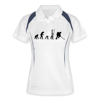 evolution_icehockey1 - Frauen Polo atmungsaktiv - Weiß/Navy - Vorne