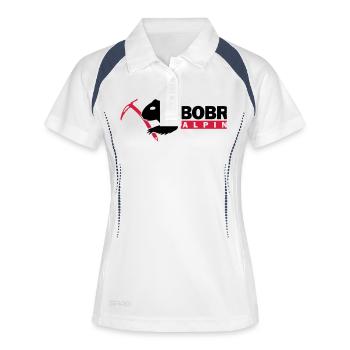 Bobr Alpin Logo Dark 2 - Polo respirant Femme - blanc/marine - Devant