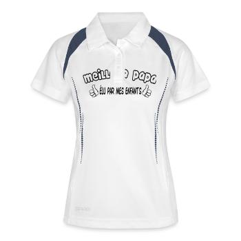 BESTER VATER - Frauen Polo atmungsaktiv - Weiß/Navy - Vorne