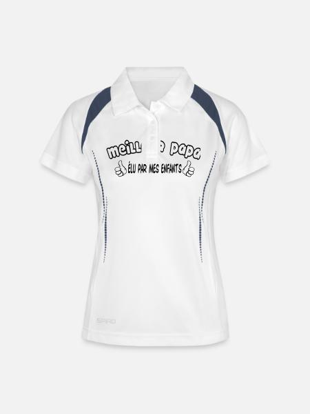 BEST DAD - Women's Polo breathable - white/navy