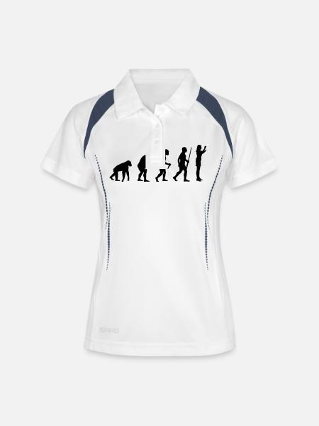 Female Conductor - Frauen Polo atmungsaktiv - Weiß/Navy