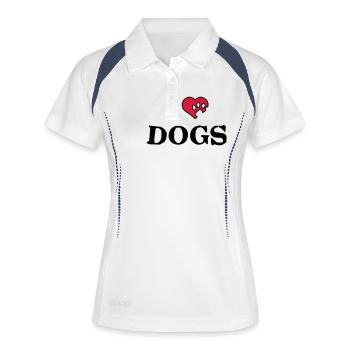 hundeherz_a_2c - Frauen Polo atmungsaktiv - Weiß/Navy - Vorne