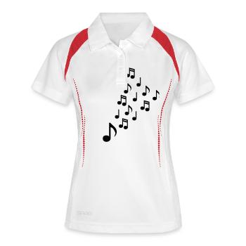 notes de musique - Polo respirant Femme - blanc/marine - Devant
