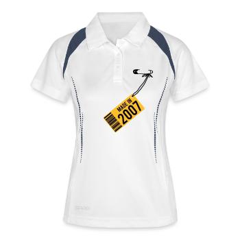 Anniversaire T-shirt 2007 - Polo respirant Femme - blanc/marine - Devant