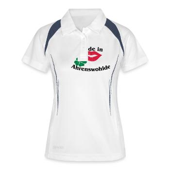Made in Ahrenswohlde - Frauen Polo atmungsaktiv - Weiß/Navy - Vorne